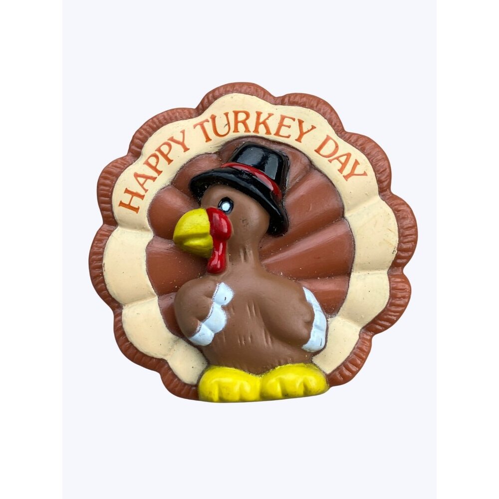 Vintage Russ Thanksgiving Happy Turkey Day Pin